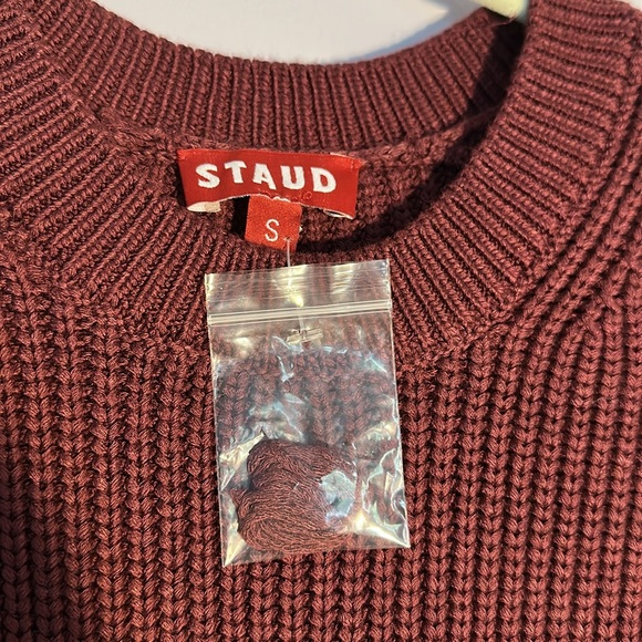 STAUD Red Long Sleeve Dress with Dramatic Sleeves - Picture 4 of 5